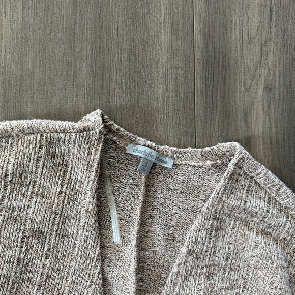 Charlotte Russe Oatmeal Textured Cardigan Sweater - Picture 4 of 6